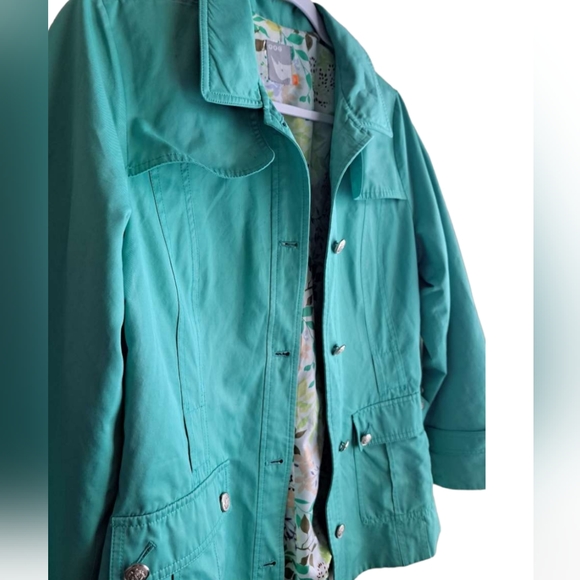 Turquoise Jacket, Light Fancy Jacket, Trench type utility Jacket, PAT w'17.5 l28 - Picture 5 of 9